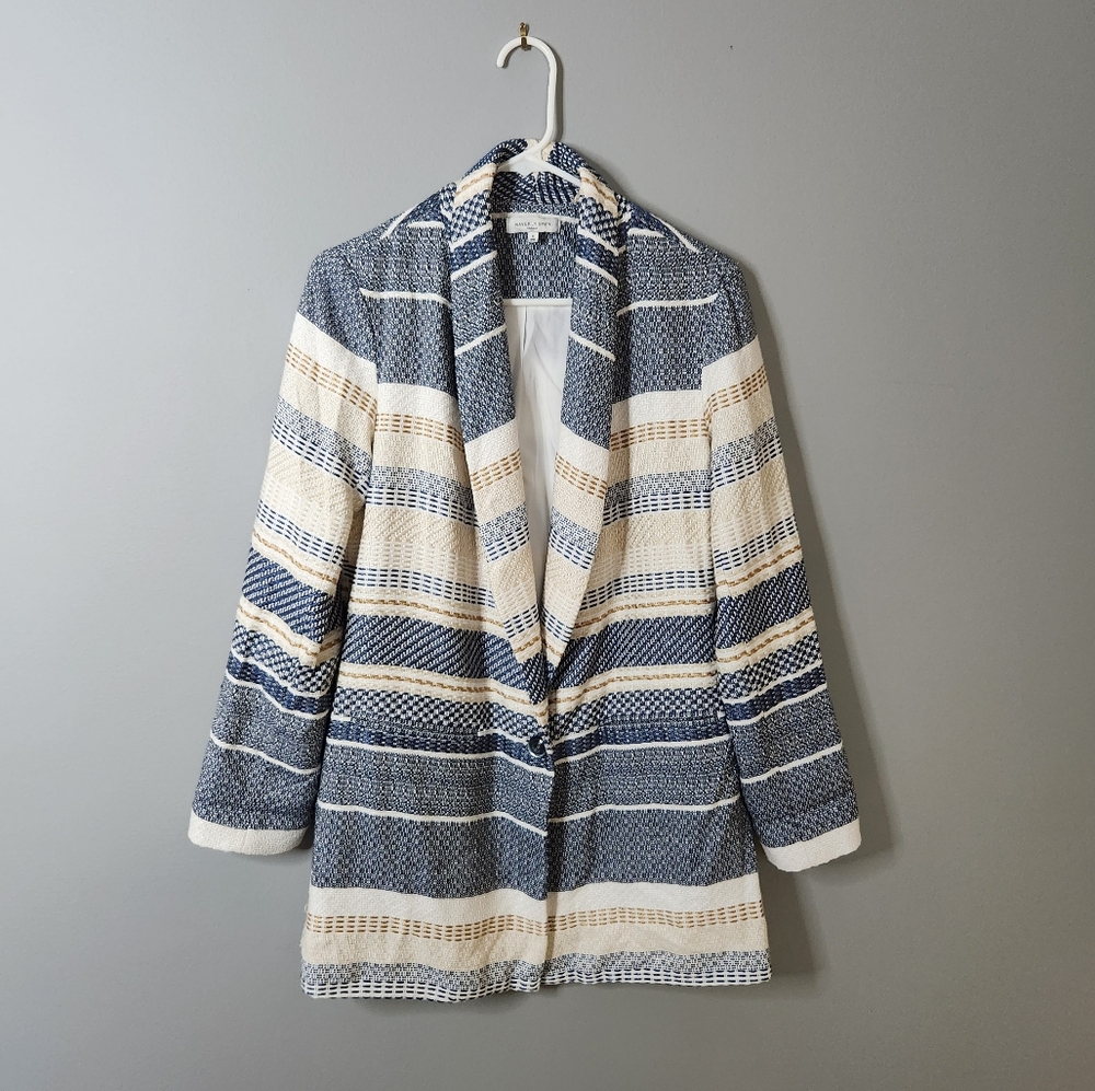 Waverly Grey Nautical Cardgan Blazer Size 6